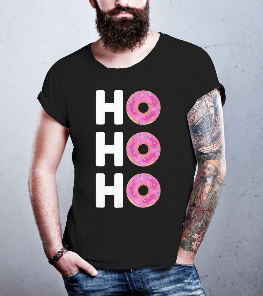 HO HO HO Funny Christmas Donut T-Shirt