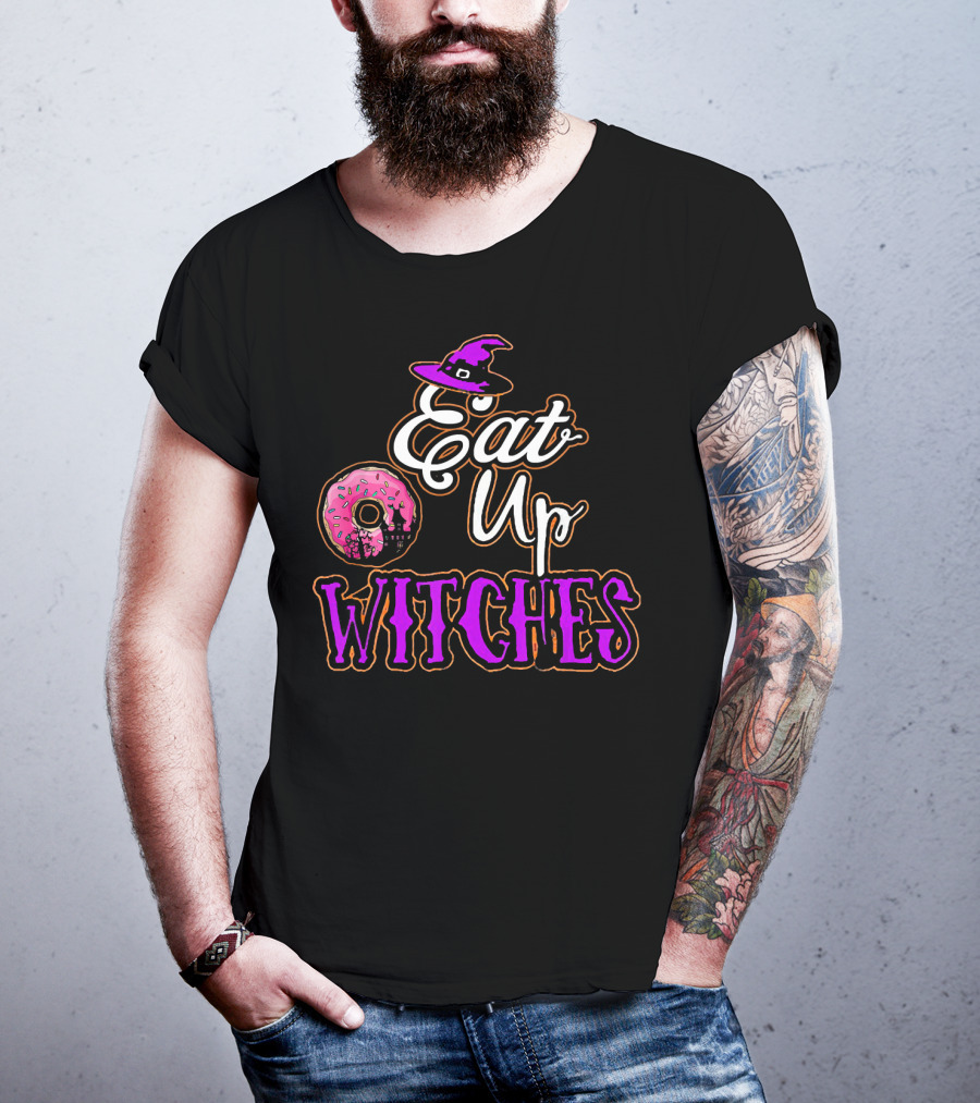 Eat Up Witches Donut Funny Halloween Cos T-Shirt