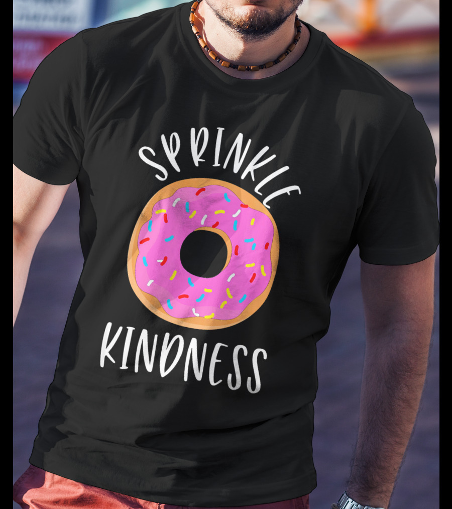 Sprinkle Kindness Donut Anti Bullying Pink Frosted Doughnut T-Shirt