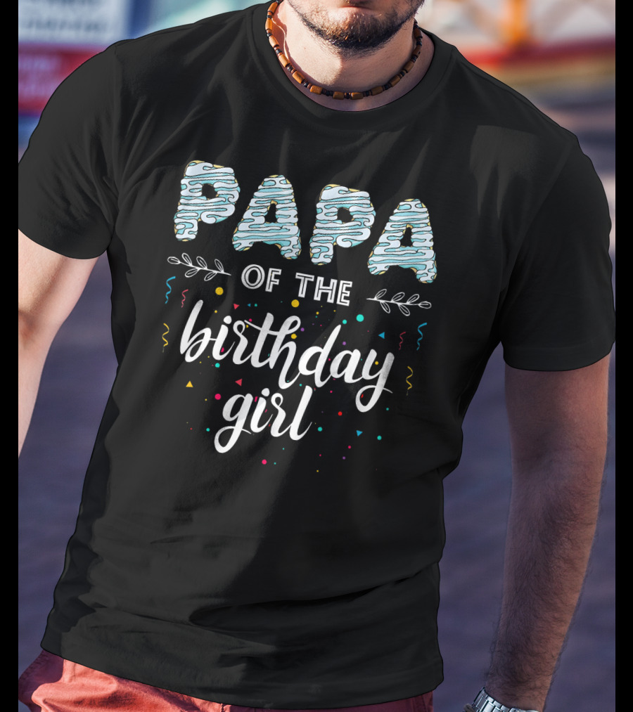 Papa Of The Birthday Girl Donut Family B Day T-Shirt