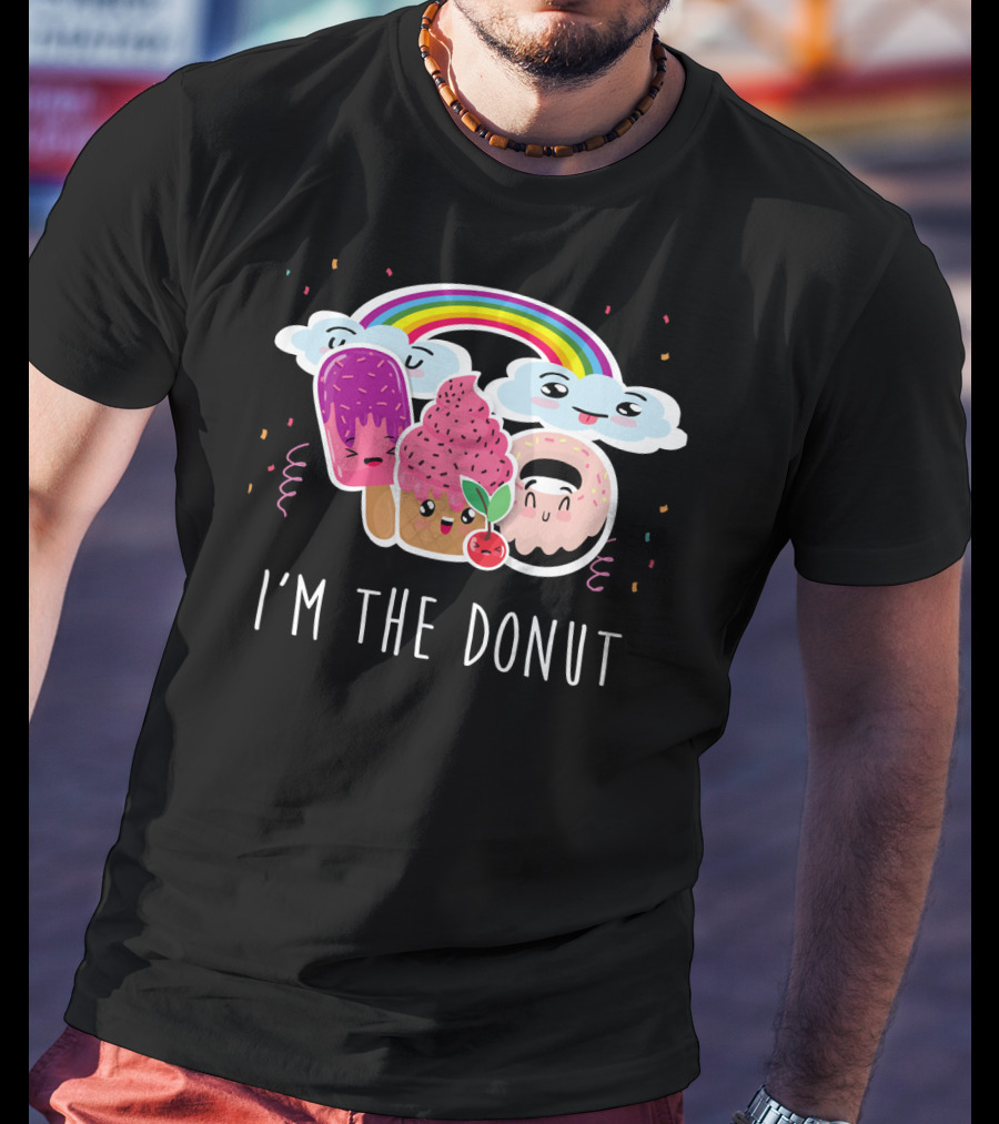 I'm The Donut Cute Funneh Kids Happy Family Rainbow Ice Cream Clouds T-Shirt