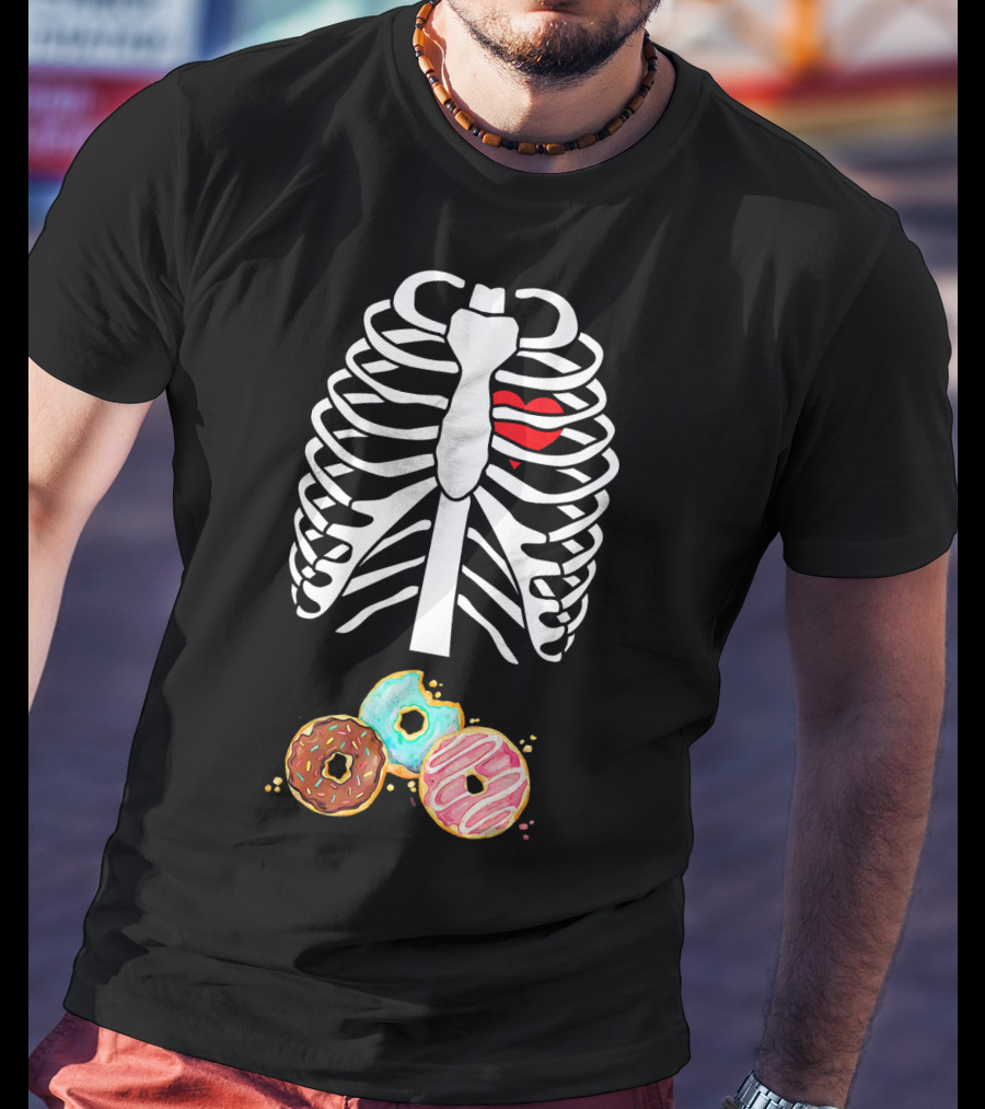 X Ray Ribs Heart Donuts Coffee Food Bone T-Shirt