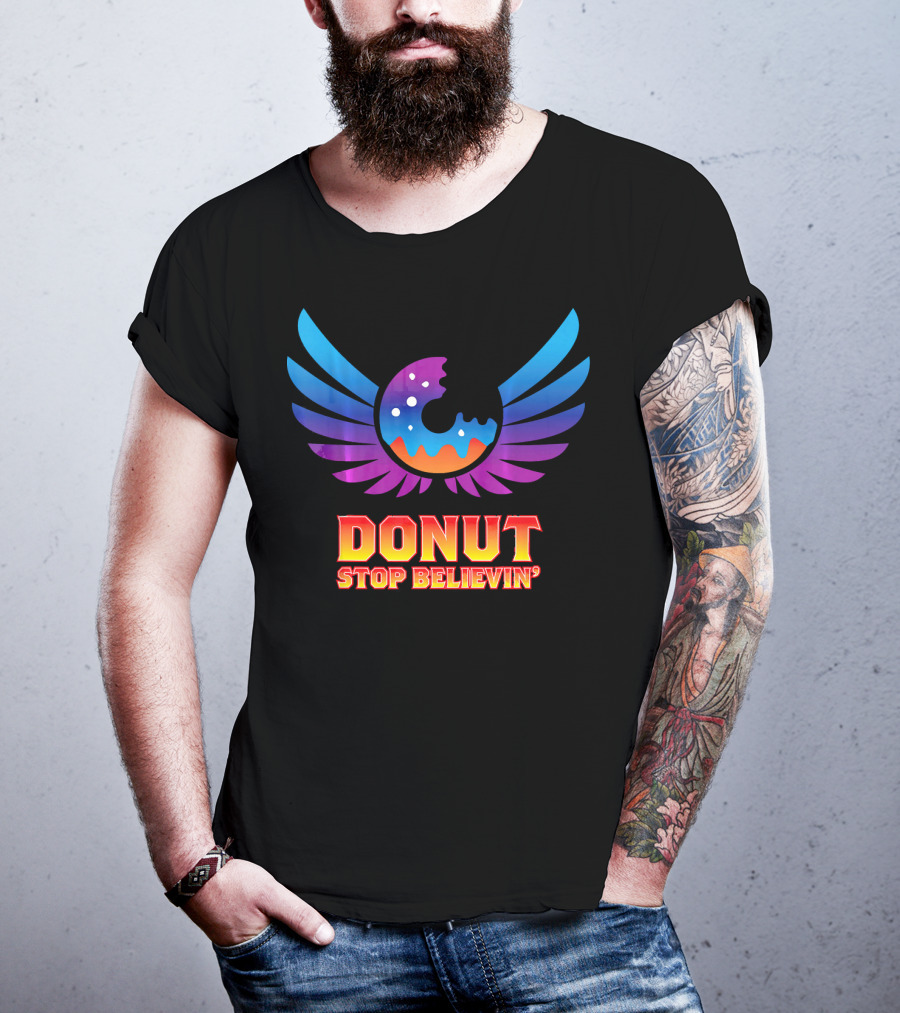 Donut Stop Believin' Colorful Winged T-Shirt