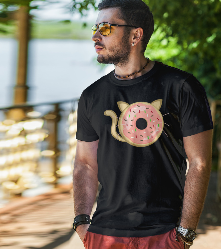 Funny Donut Cat Birthday Sprinkle Kitty T-Shirt