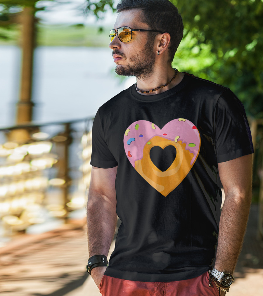 Donut Heart Cute Donut Heart WomenYouth Va T-Shirt