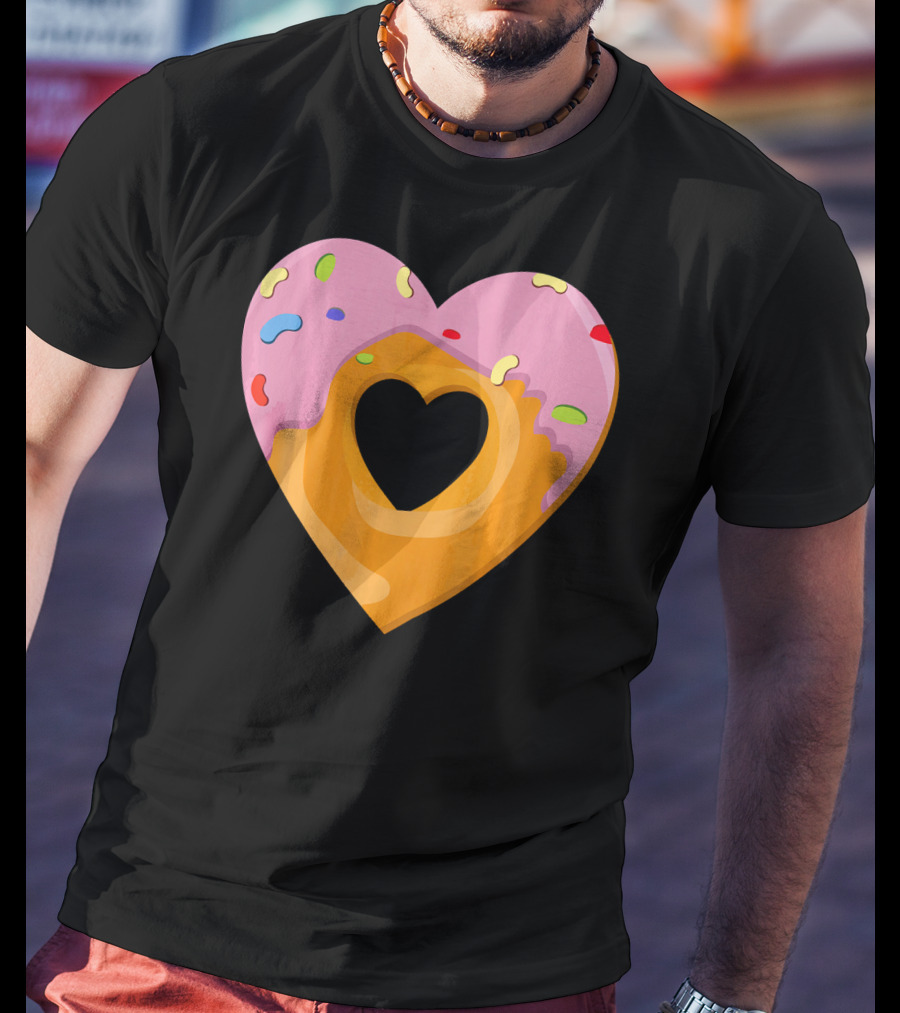 Donut Heart Cute Donut Heart WomenYouth Va T-Shirt