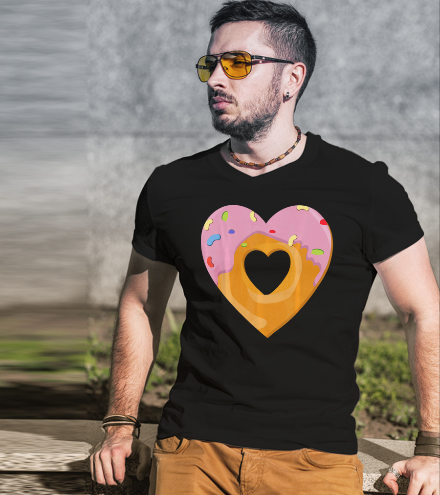 Donut Heart Cute Donut Heart WomenYouth Va T-Shirt