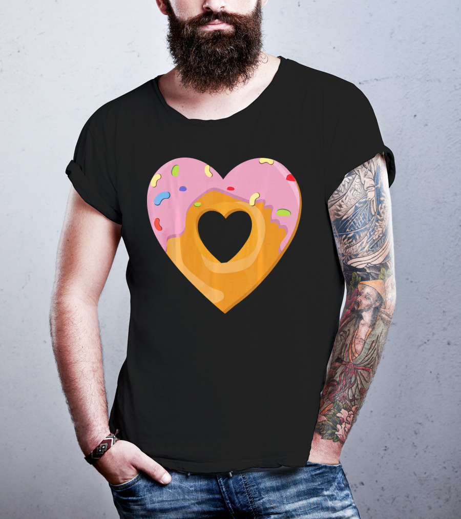 Donut Heart Cute Donut Heart WomenYouth Va T-Shirt