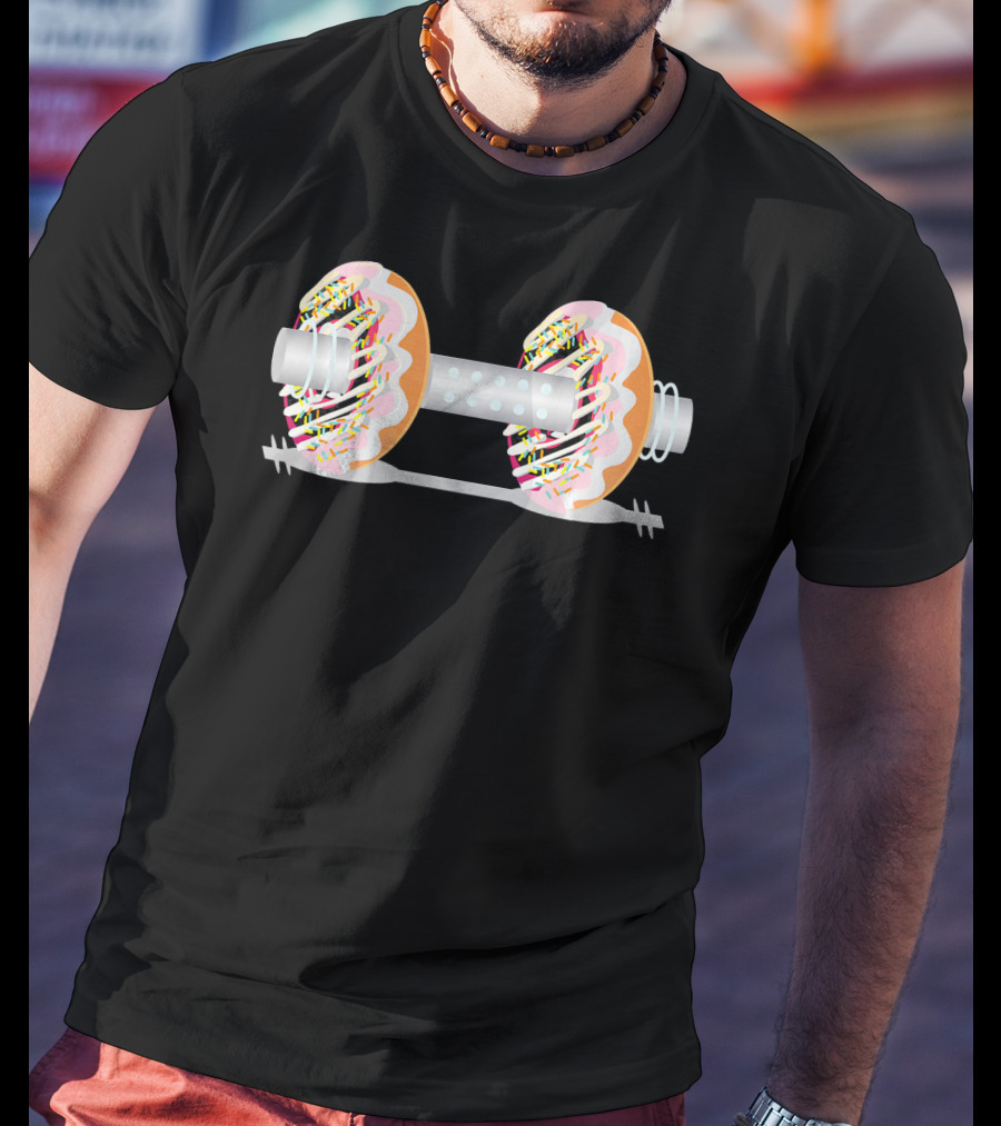 Gym Weight Lifting Donut Dumbbell Sprinkles T-Shirt