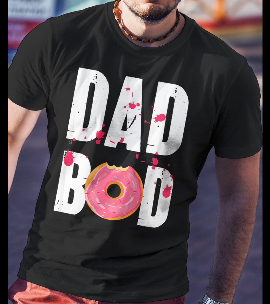 Dad Bod Donut Pink Sprinkle Humor T-Shirt