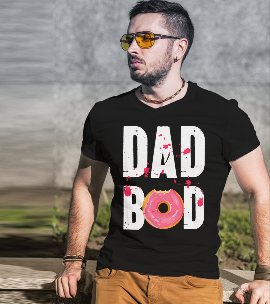 Dad Bod Donut Pink Sprinkle Humor T-Shirt