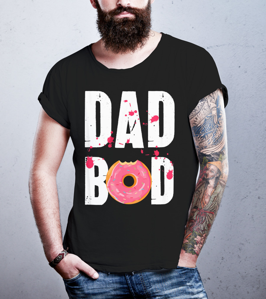 Dad Bod Donut Pink Sprinkle Humor T-Shirt