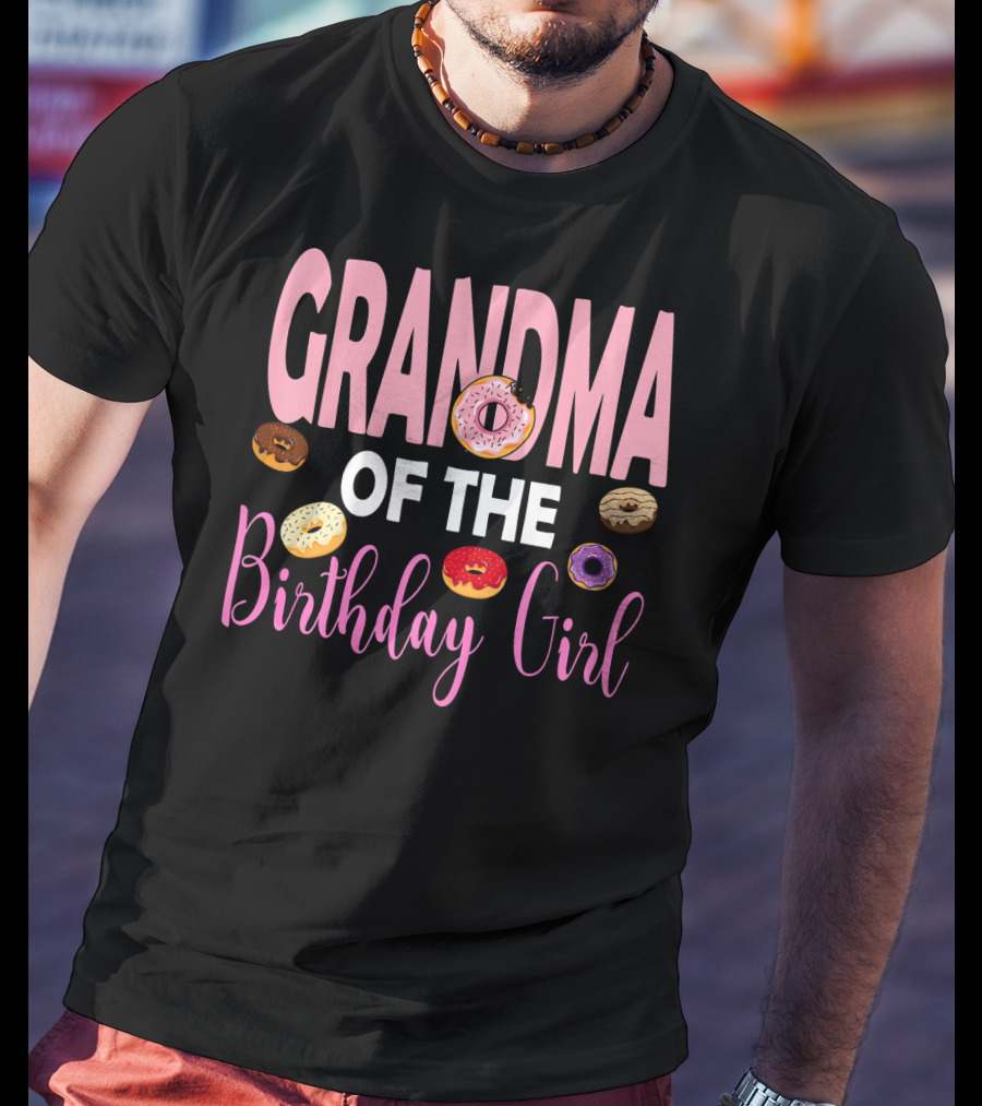 Grandma Of The Birthday Girl Donut Theme T-Shirt