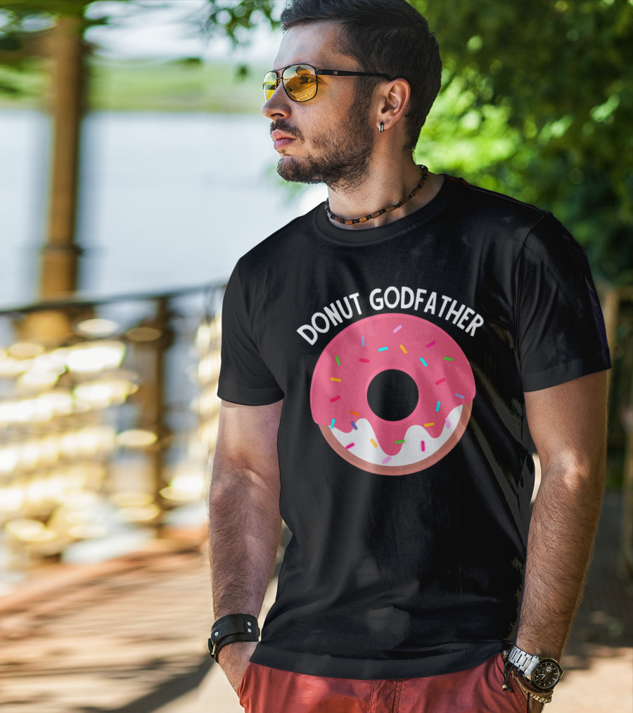 Donut Godfather Sprinkles Pink Donut T-Shirt