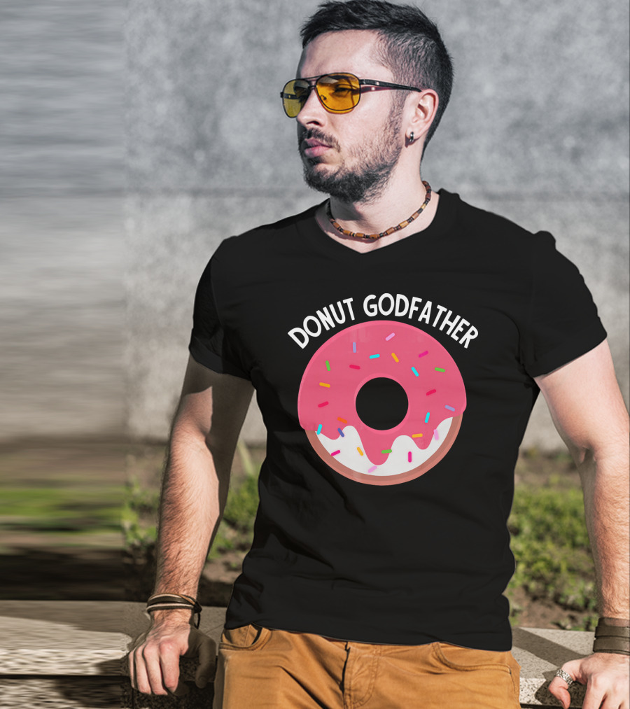 Donut Godfather Sprinkles Pink Donut T-Shirt
