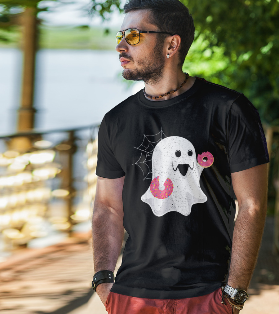 Ghost With Donut Halloween Costume Boy T-Shirt