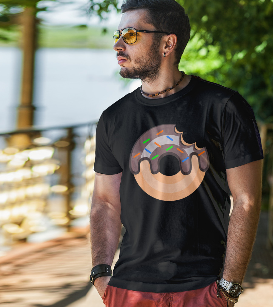 Donut Lover Favorite Food Chocolate Sprinkles Bite T-Shirt
