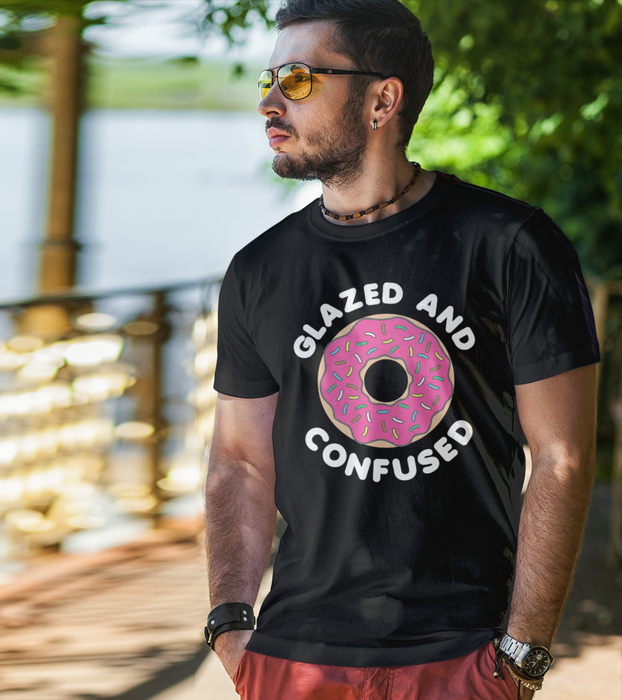 Glazed And Confused Pink Sprinkle Donut T-Shirt