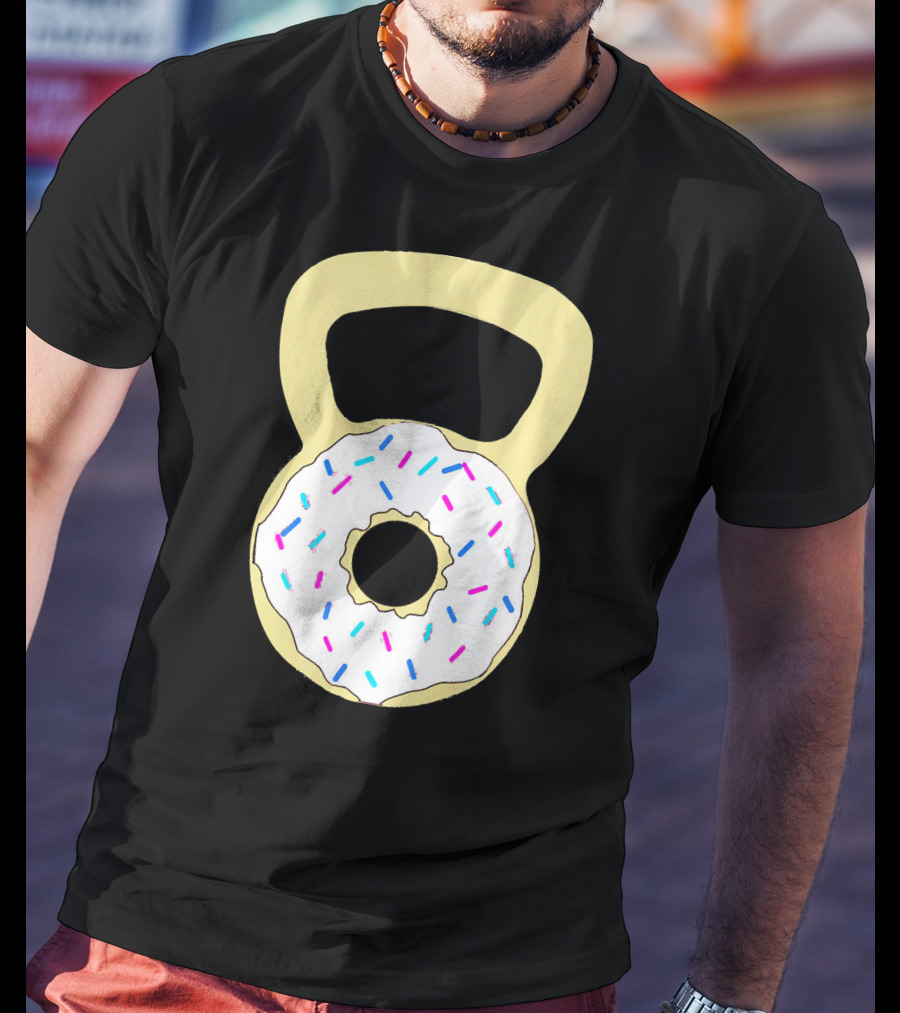 Kettlebell Donut Fitness Workout Sprinkled Sweet Motivation T-Shirt