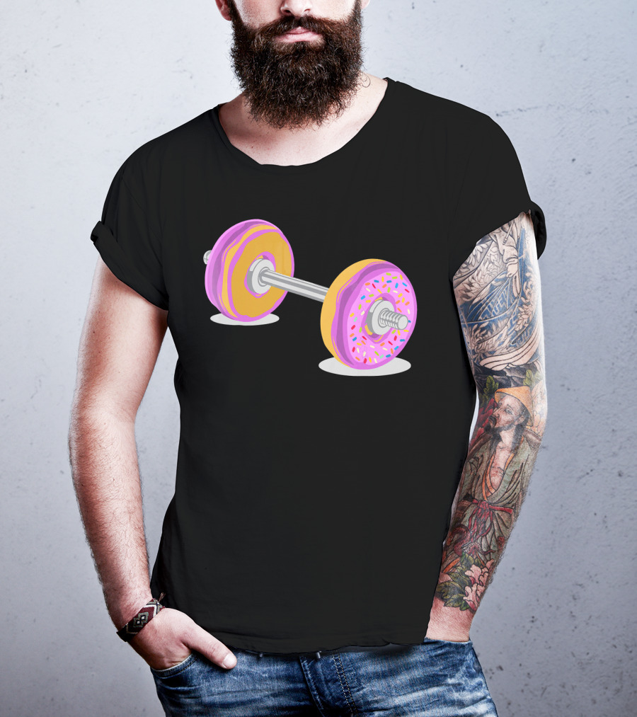Donut Barbell Sprinkle Weightlifting Humor Novelty T-Shirt