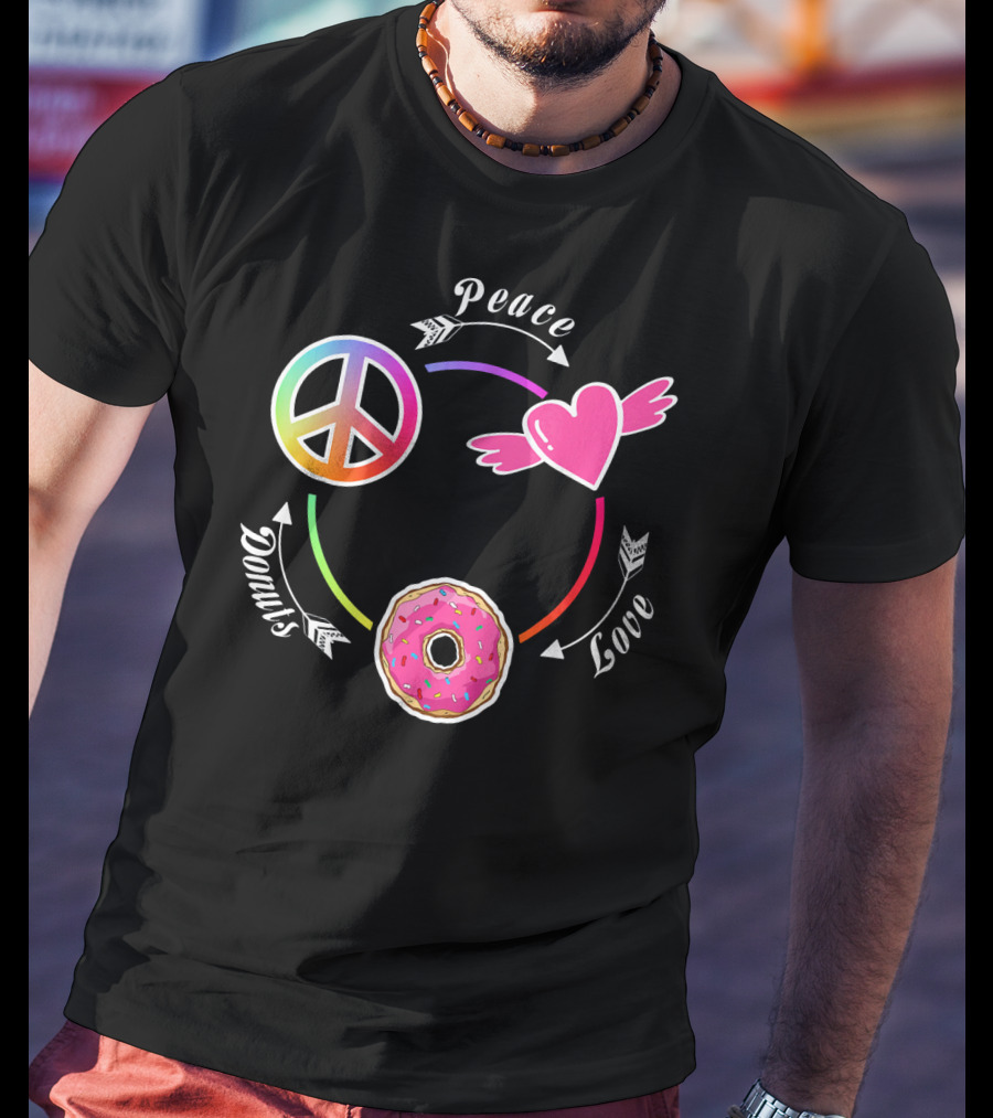 Peace Love Donuts Funny Donut I Love Donuts Lover T-Shirt