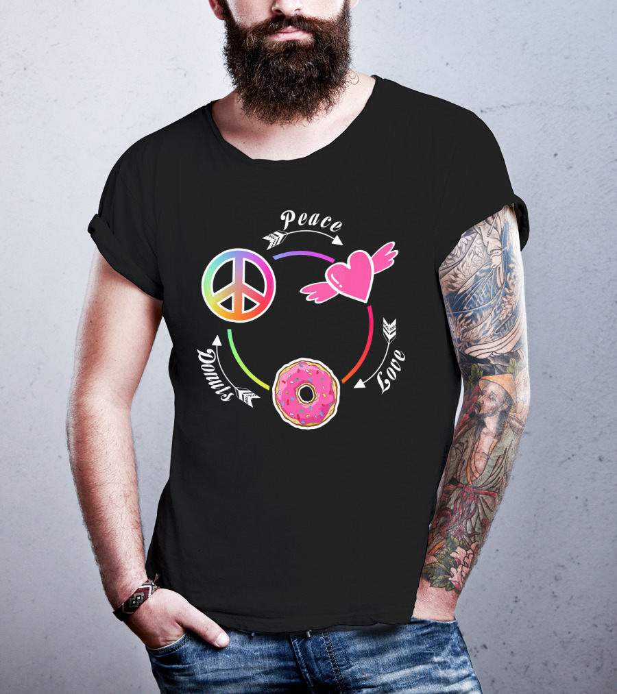 Peace Love Donuts Funny Donut I Love Donuts Lover T-Shirt