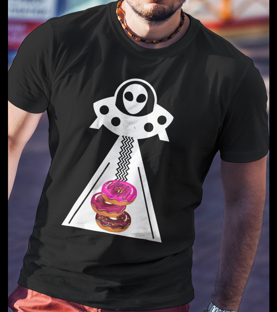 Alien Abduction Funny Aliens Do Donuts Uplift Beam T-Shirt