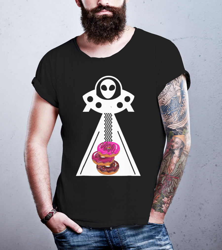Alien Abduction Funny Aliens Do Donuts Uplift Beam T-Shirt