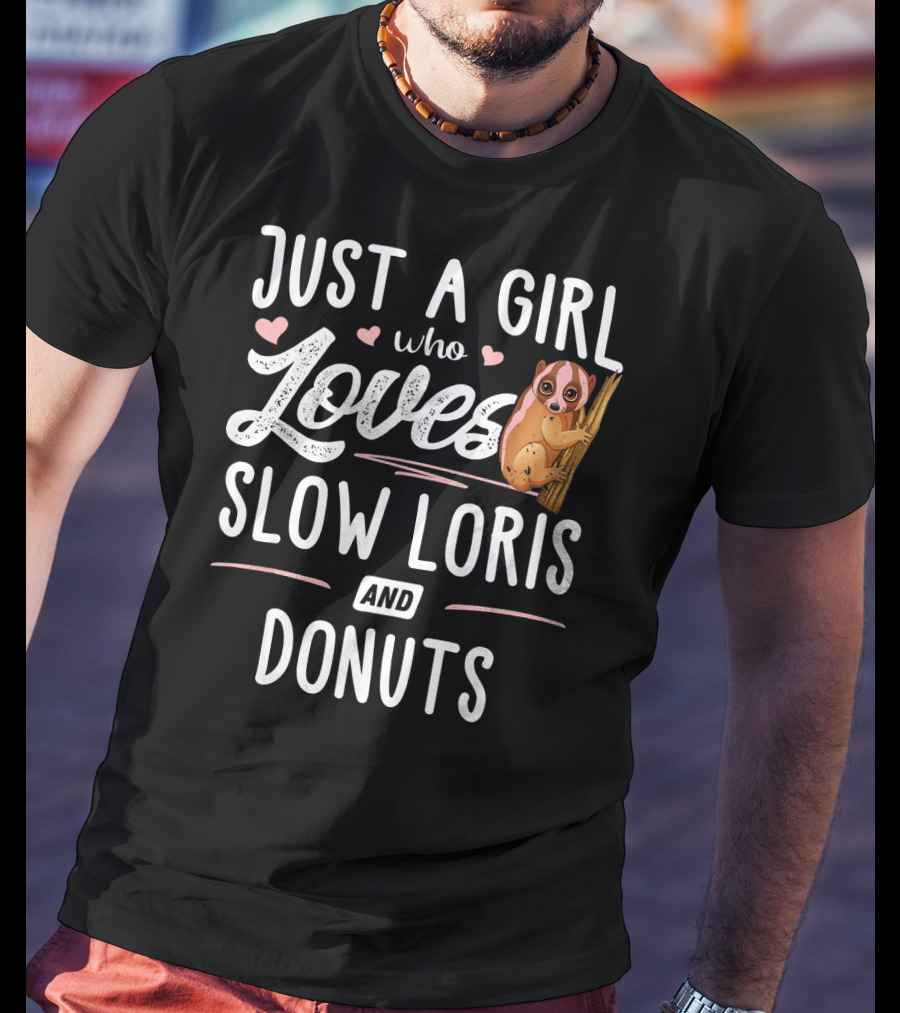 Just A Girl Who Loves Slow Loris And Donuts T-Shirt