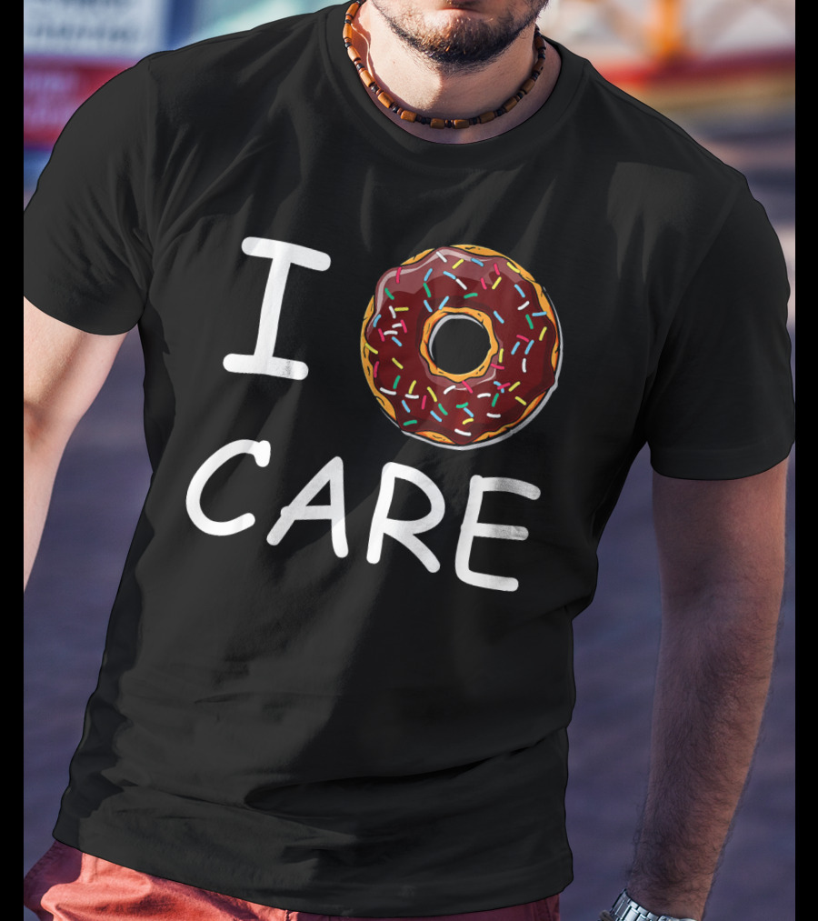 I Donut Care Sprinkles Donut Print T-Shirt