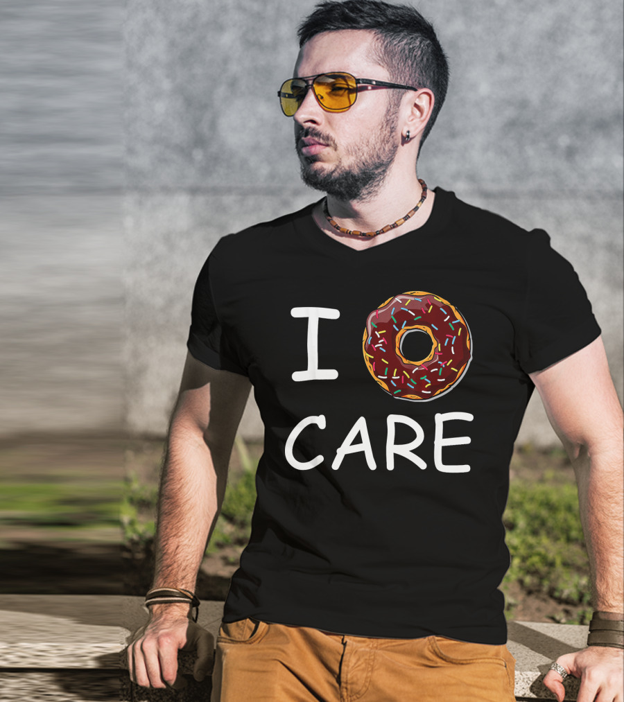 I Donut Care Sprinkles Donut Print T-Shirt