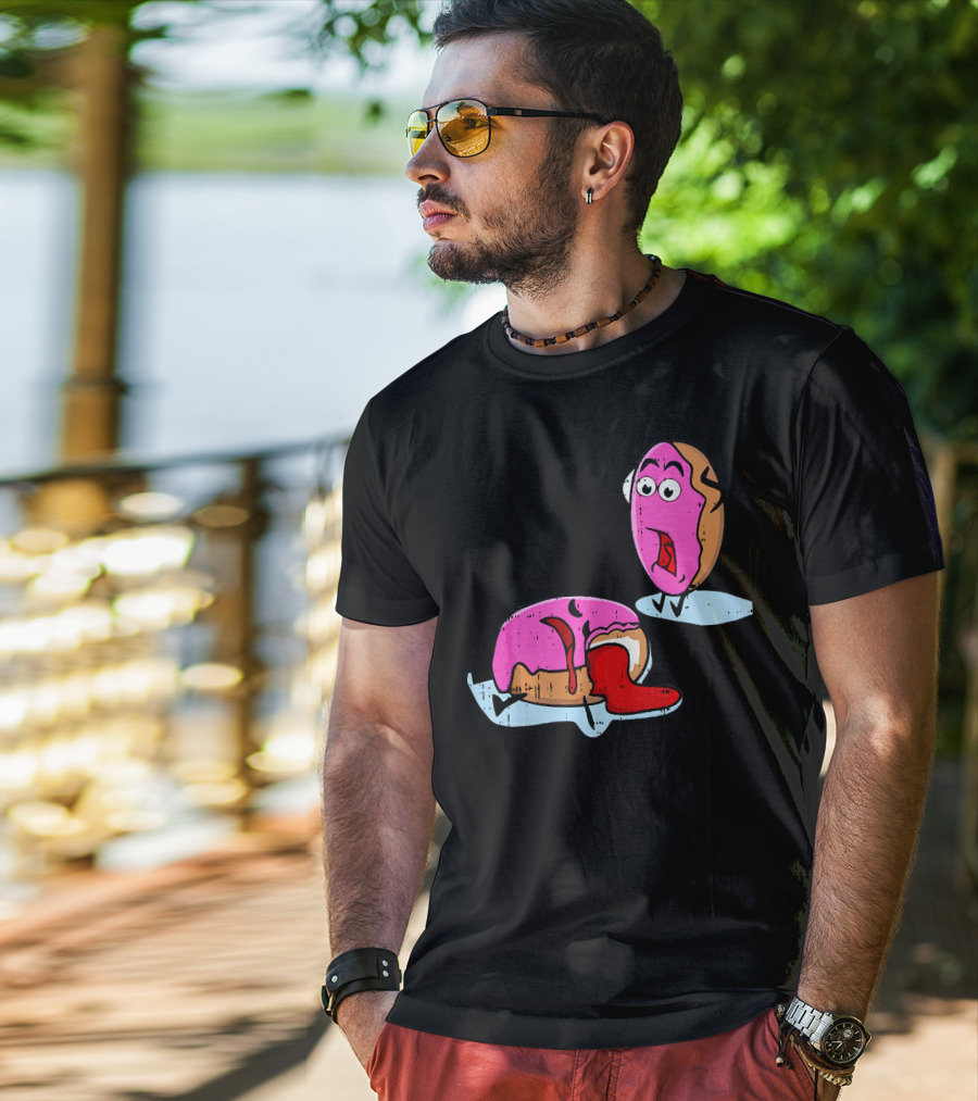 Dead Doughnut Bite Funny Donut Joke Swee Comic Reaction T-Shirt