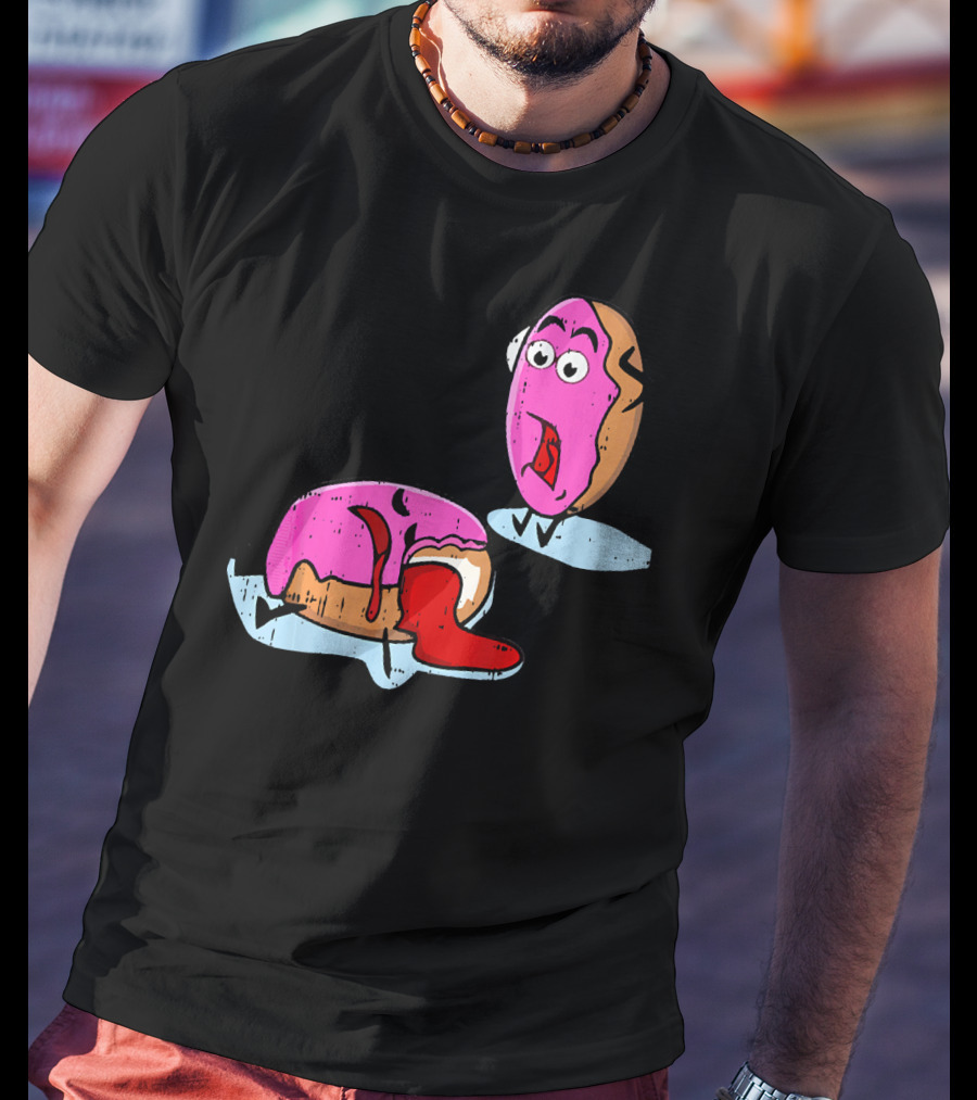 Dead Doughnut Bite Funny Donut Joke Swee Comic Reaction T-Shirt