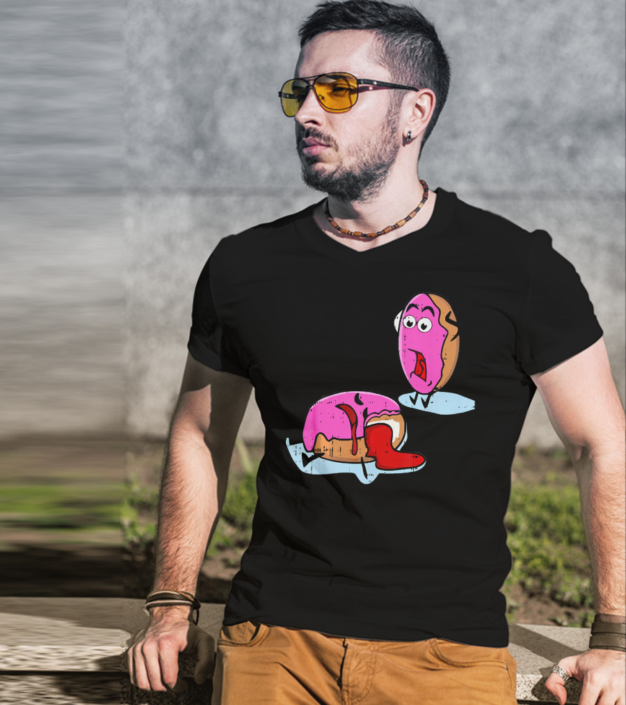 Dead Doughnut Bite Funny Donut Joke Swee Comic Reaction T-Shirt
