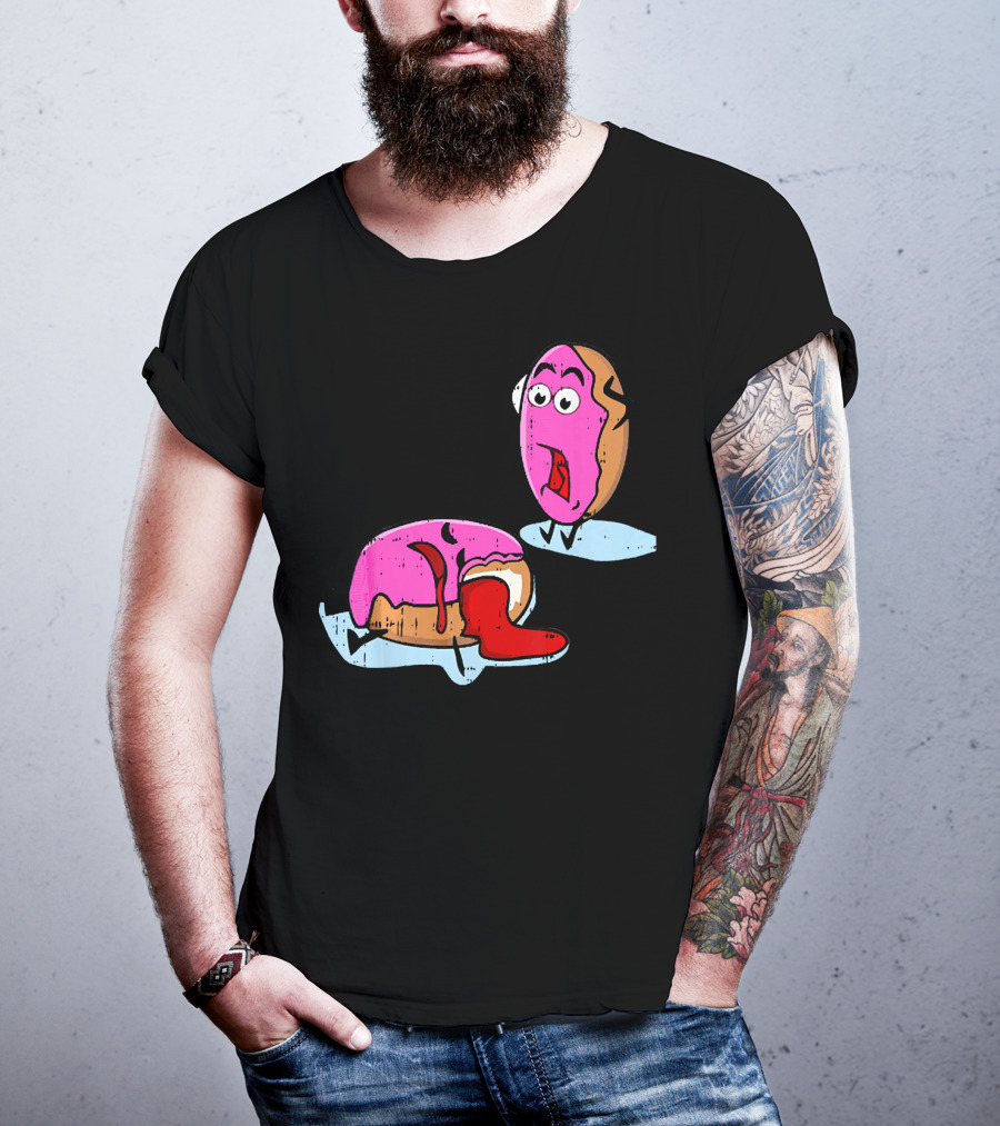 Dead Doughnut Bite Funny Donut Joke Swee Comic Reaction T-Shirt
