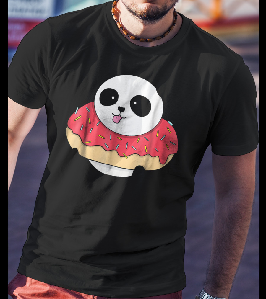 Cute Baby Panda With Sprinkled Donut Squish T-Shirt