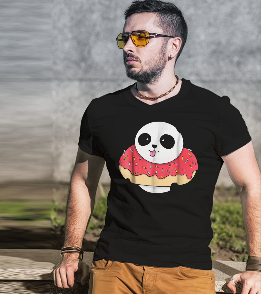 Cute Baby Panda With Sprinkled Donut Squish T-Shirt
