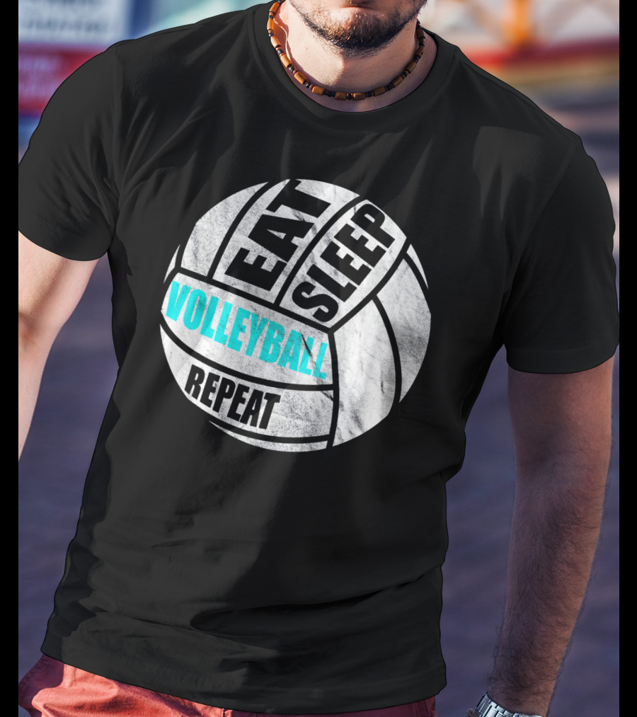 Eat Sleep Volleyball Repeat Distressed Girls Or Boys T-Shirt
