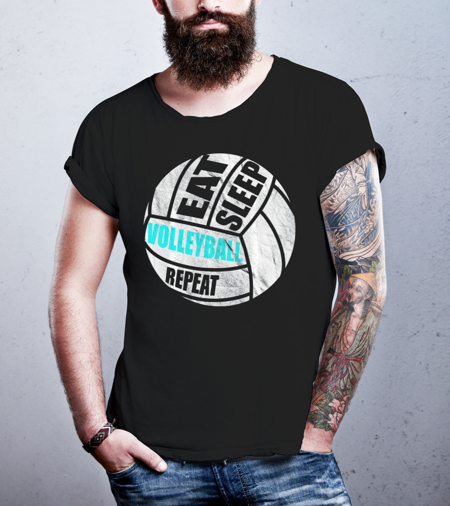 Eat Sleep Volleyball Repeat Distressed Girls Or Boys T-Shirt