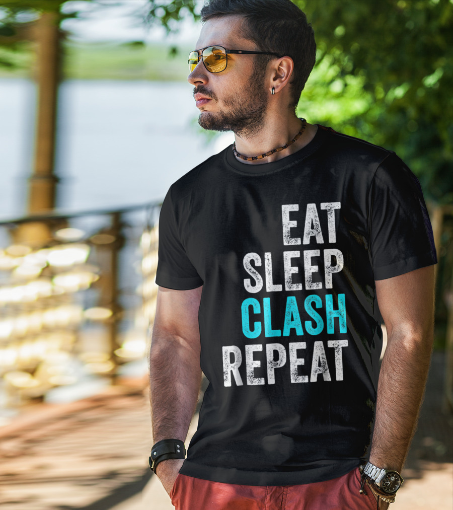 Mens Gaming Clan Eat Sleep Clash Repeat T-Shirt