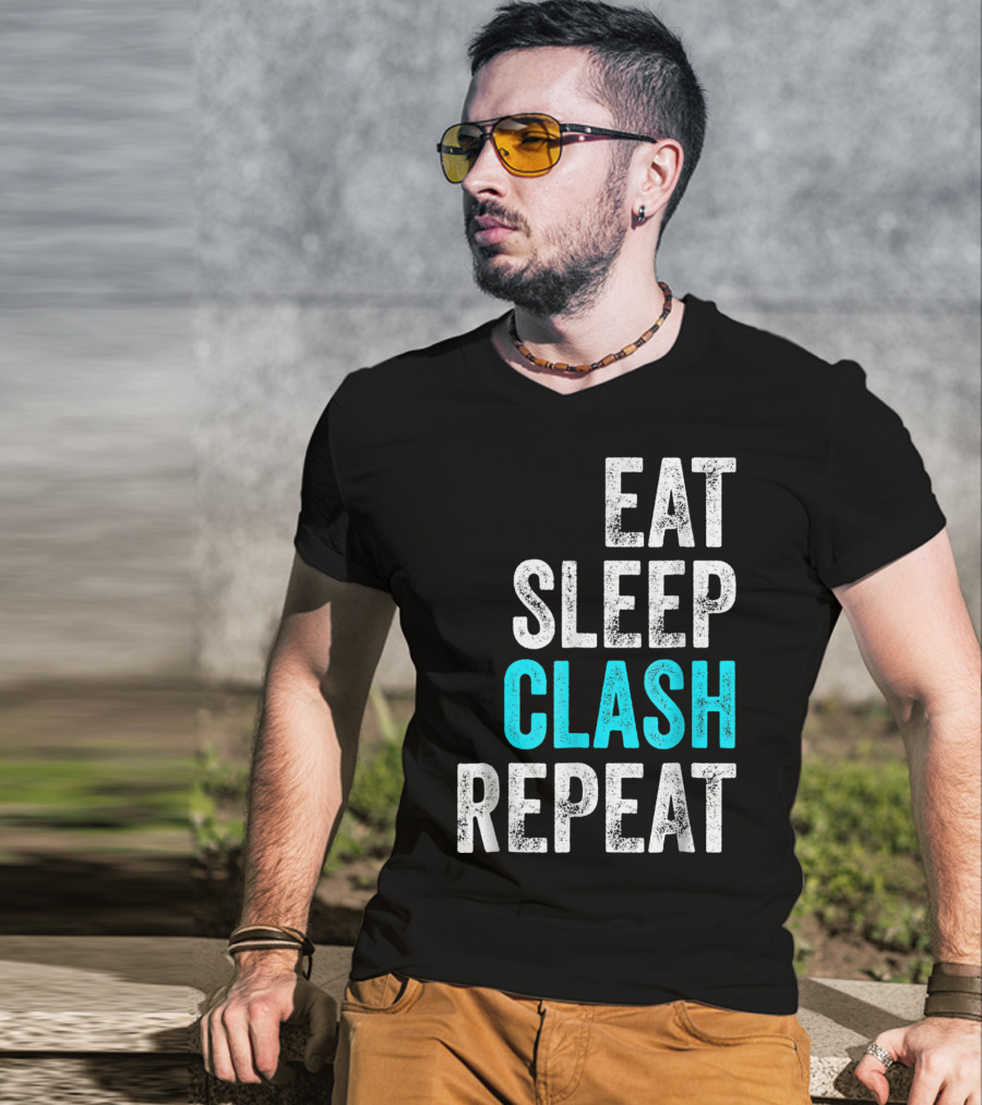 Mens Gaming Clan Eat Sleep Clash Repeat T-Shirt