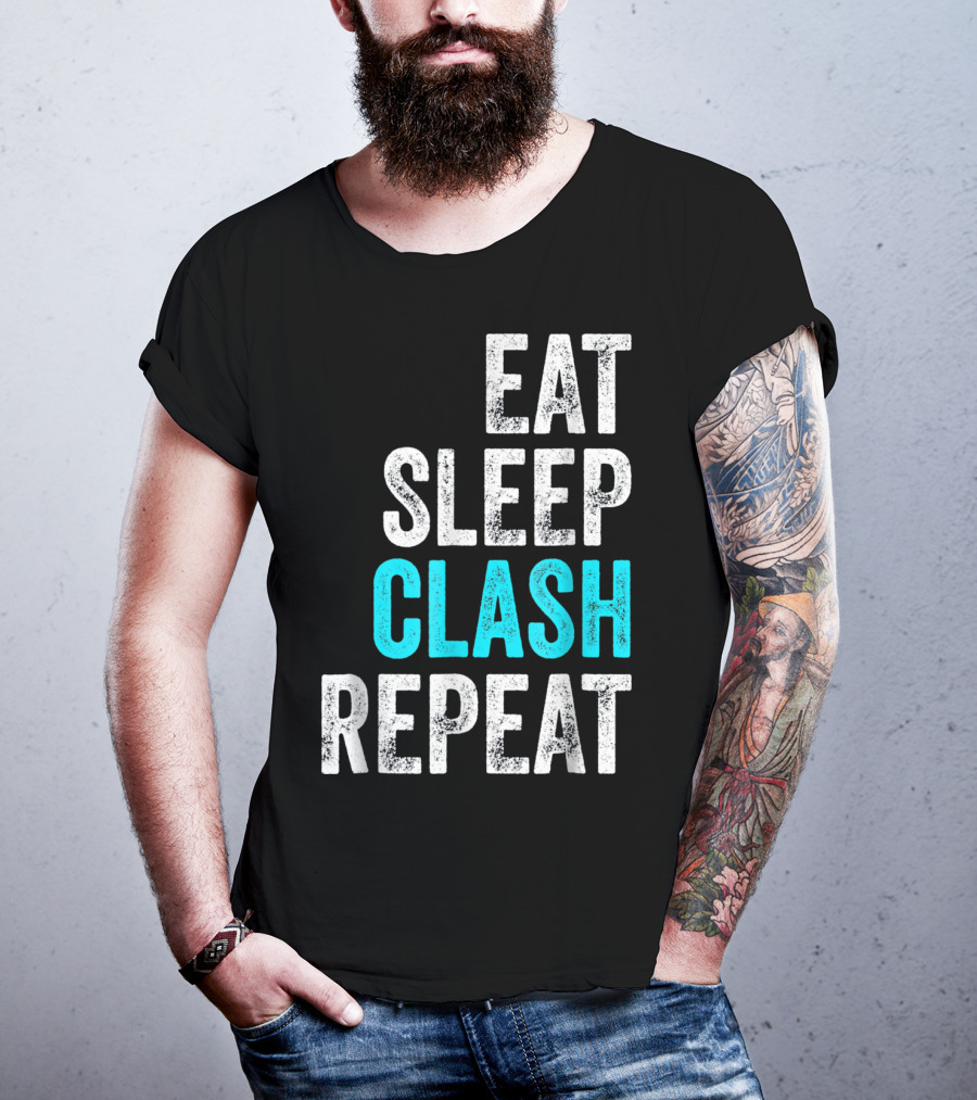 Mens Gaming Clan Eat Sleep Clash Repeat T-Shirt