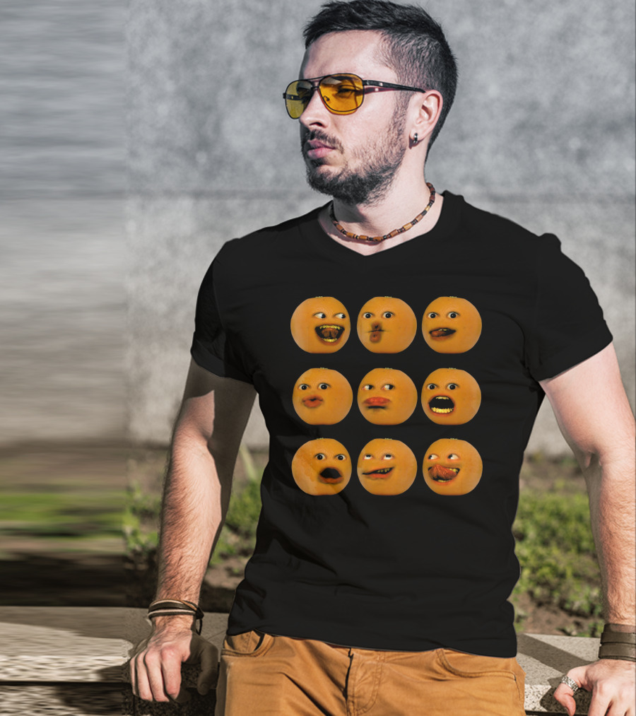 Annoying Orange Funny Faces Emoji T-Shirt