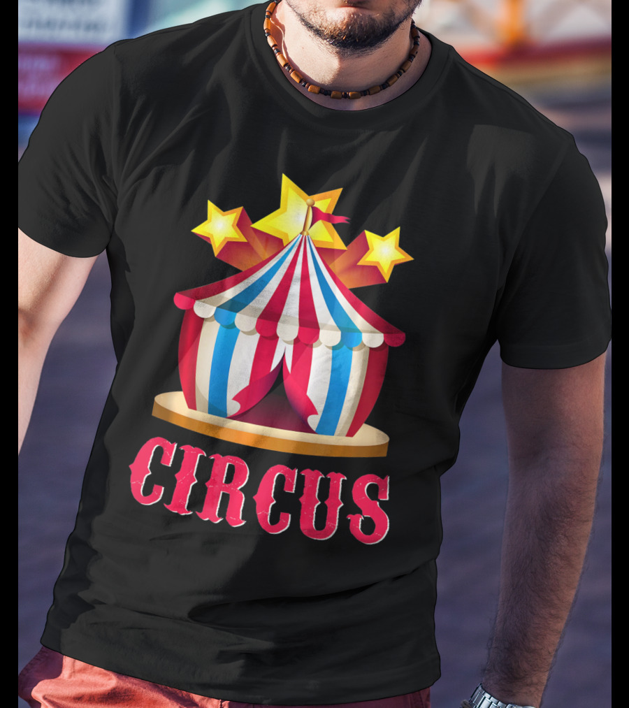 Circus Tent Emoticon With Stars Event Sta T-Shirt