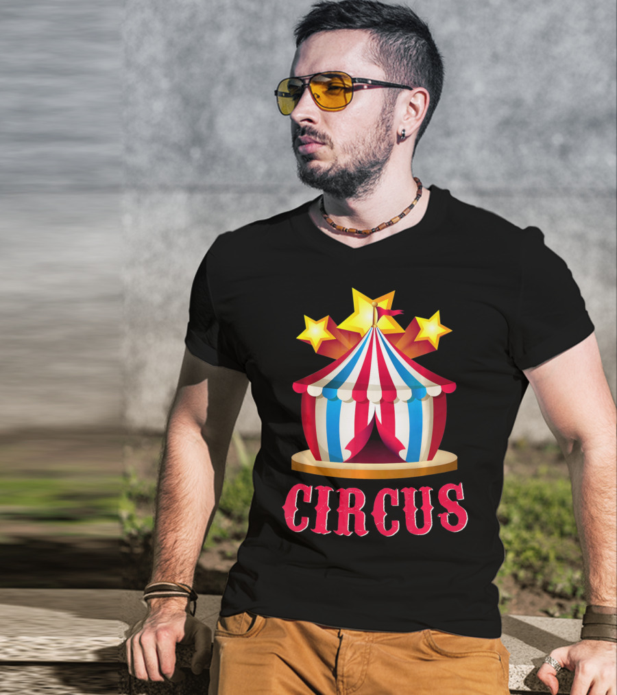 Circus Tent Emoticon With Stars Event Sta T-Shirt