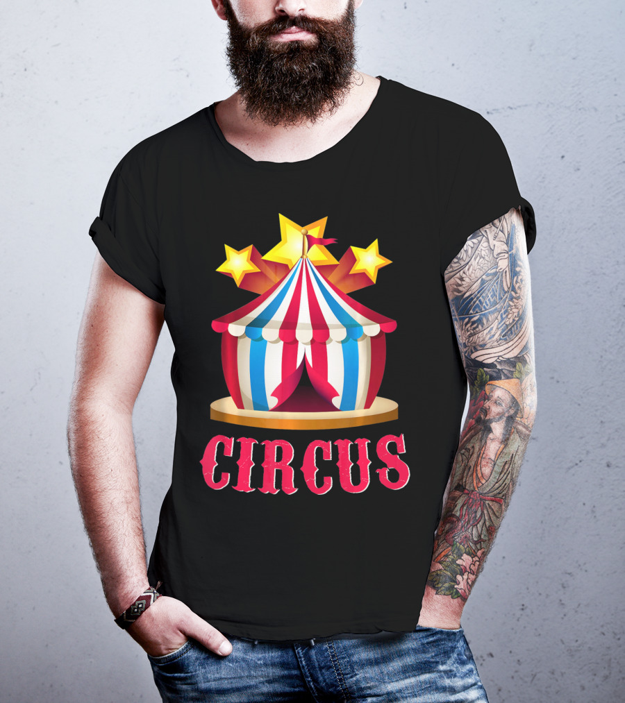 Circus Tent Emoticon With Stars Event Sta T-Shirt
