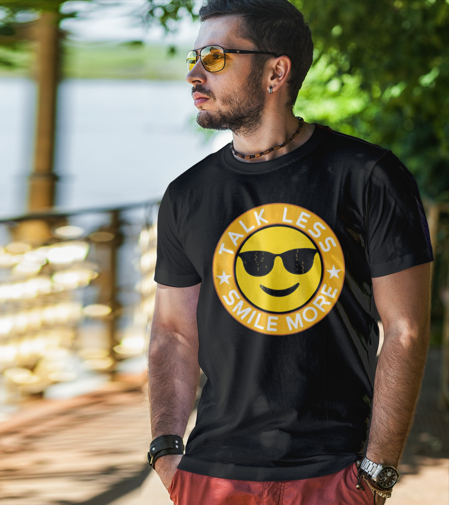 Talk Less Smile More Hamilton Yellow Emo Sunglasses Smile T-Shirt