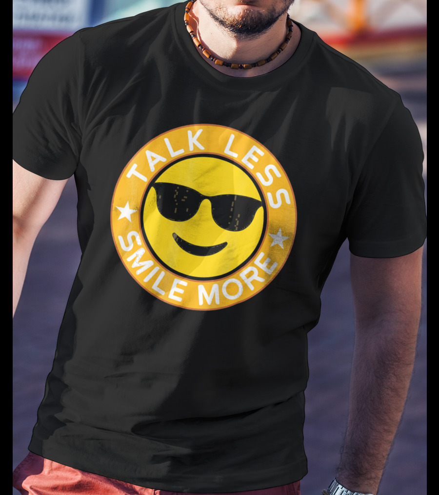 Talk Less Smile More Hamilton Yellow Emo Sunglasses Smile T-Shirt