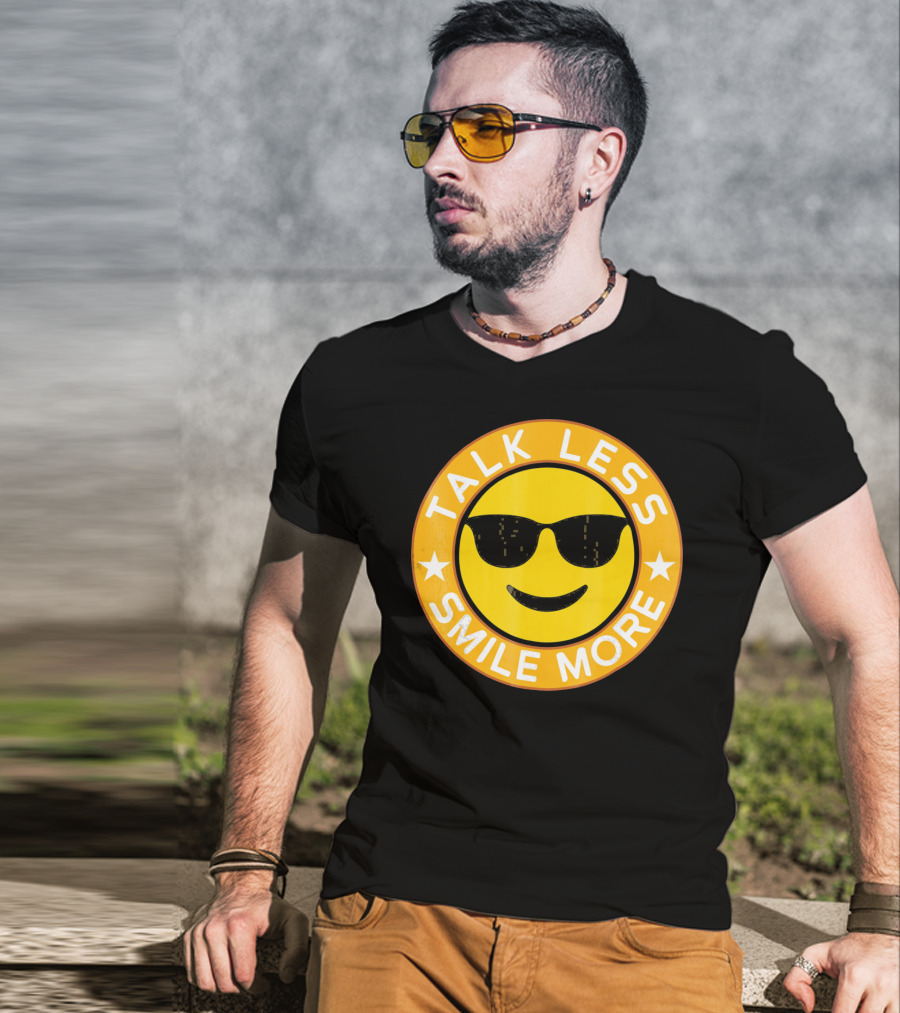 Talk Less Smile More Hamilton Yellow Emo Sunglasses Smile T-Shirt
