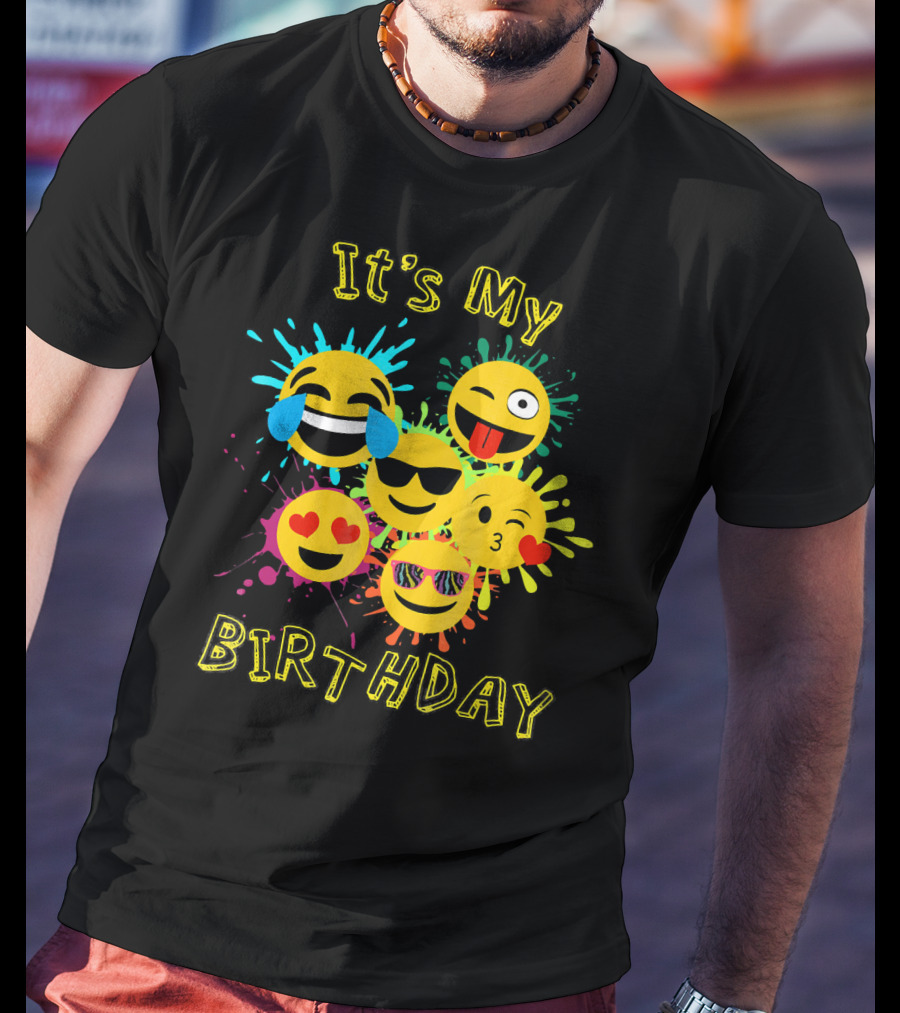 It's My Birthday Colorful Emoji T-Shirt